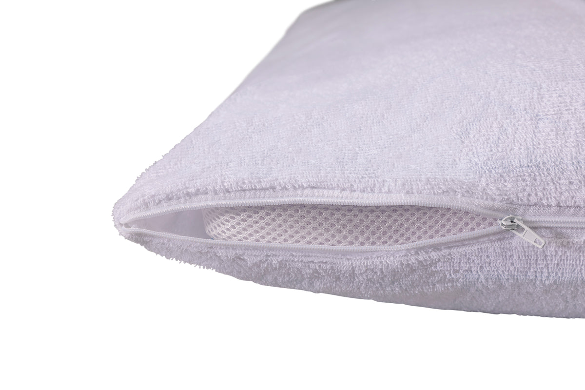 Protège-oreiller en coton éponge